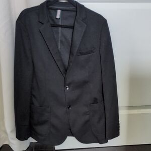 Paul Jones Men's Medium Classic Black Blazer with 2 Exterior Pockets